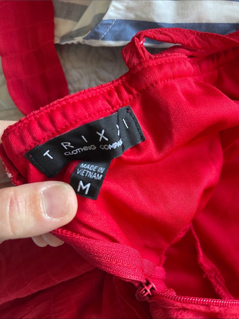 Red Ruffle Wrap-Front Mini Dress - Picture 3 of 3